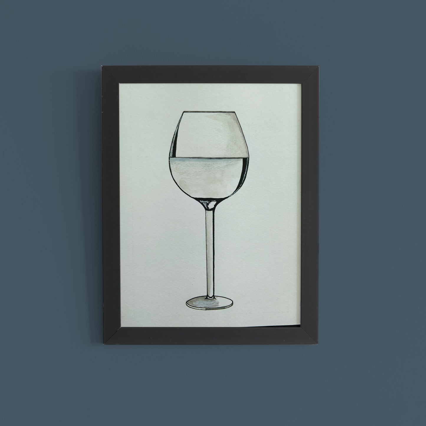 Essence: Minimalist Wine Glass Abstract Watercolor Art