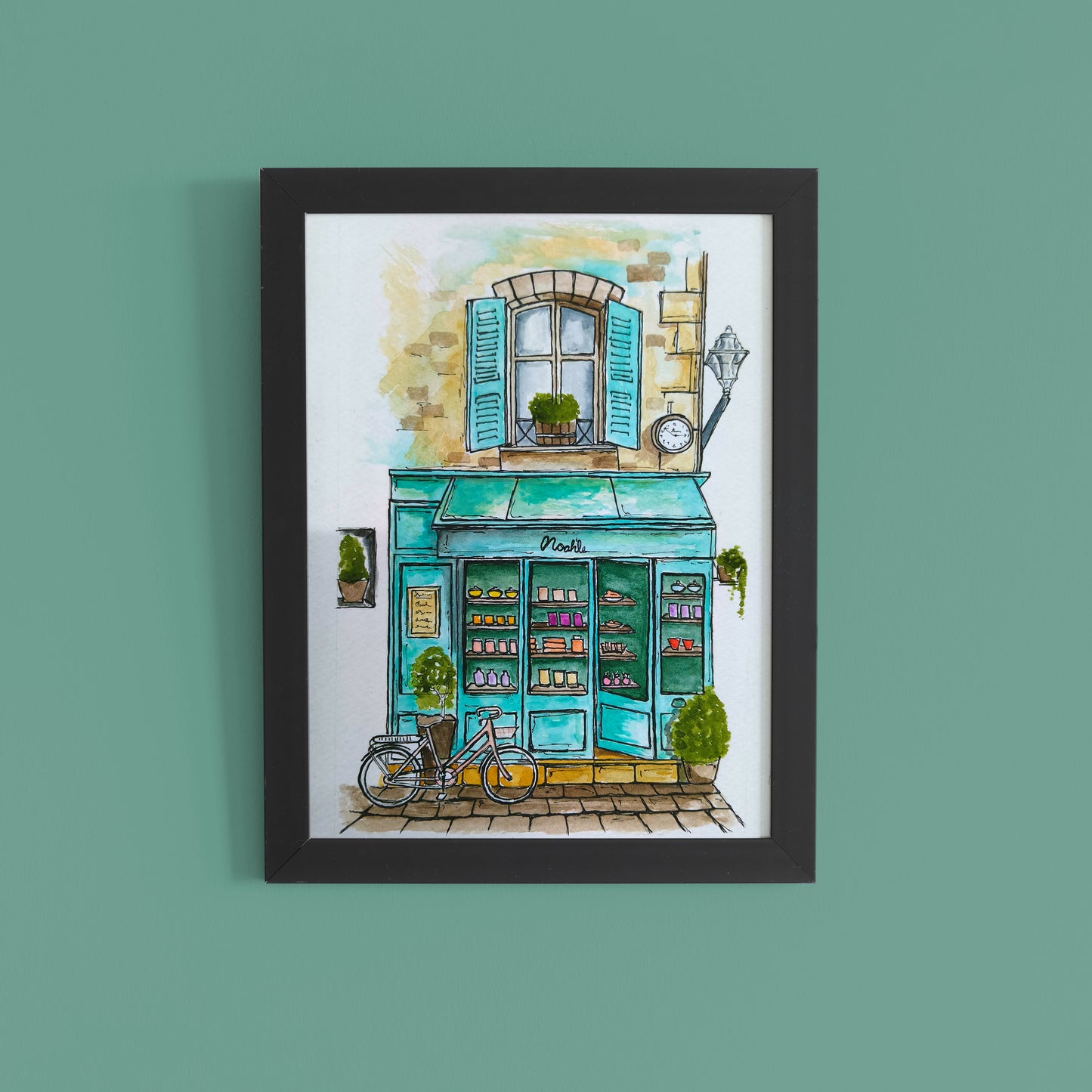 Parisian Café - Hand-painted Watercolour Wall Art