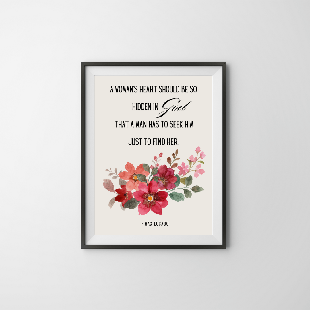 Max Lucado Floral Inspirational Quote Frame – Minimalist Wall Decor