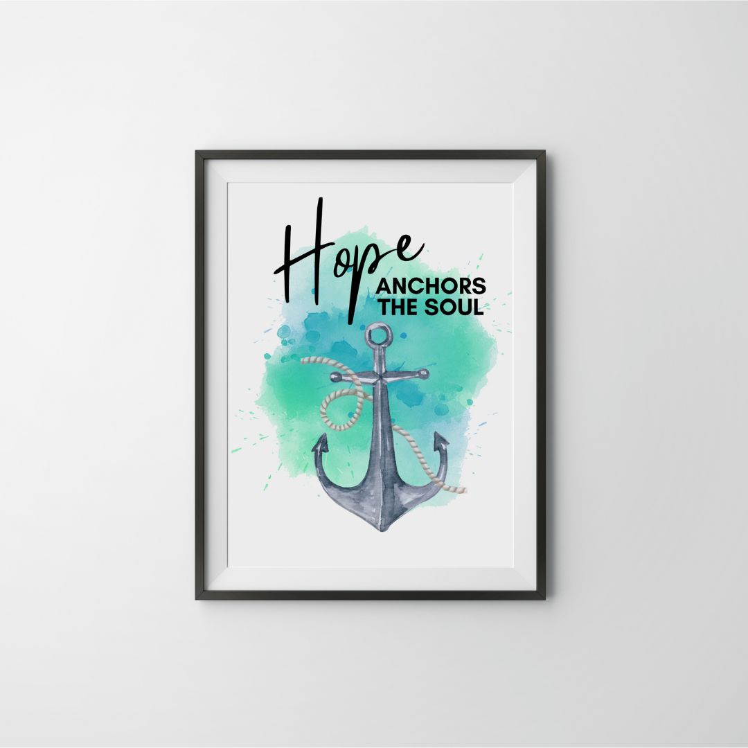 Hope Anchors the Soul Inspirational Quote Frame – Minimalist Wall Decor