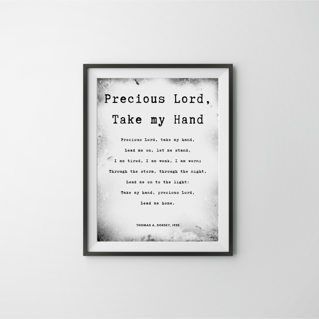 Precious Lord, Take My Hand Inspirational Frame – Minimalist Wall Decor