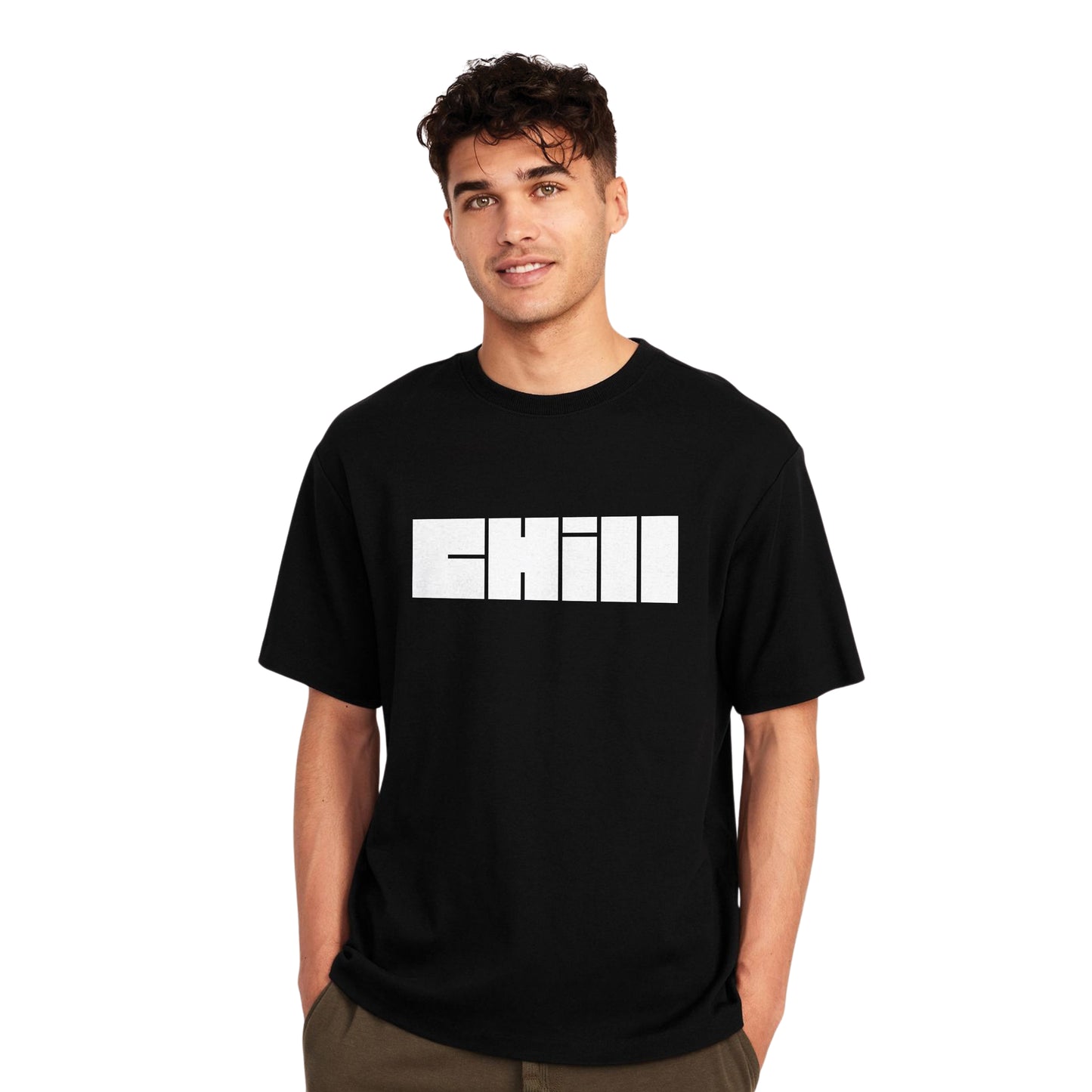 Chill Graphic T-Shirt – Oversized Black Casual Tee
