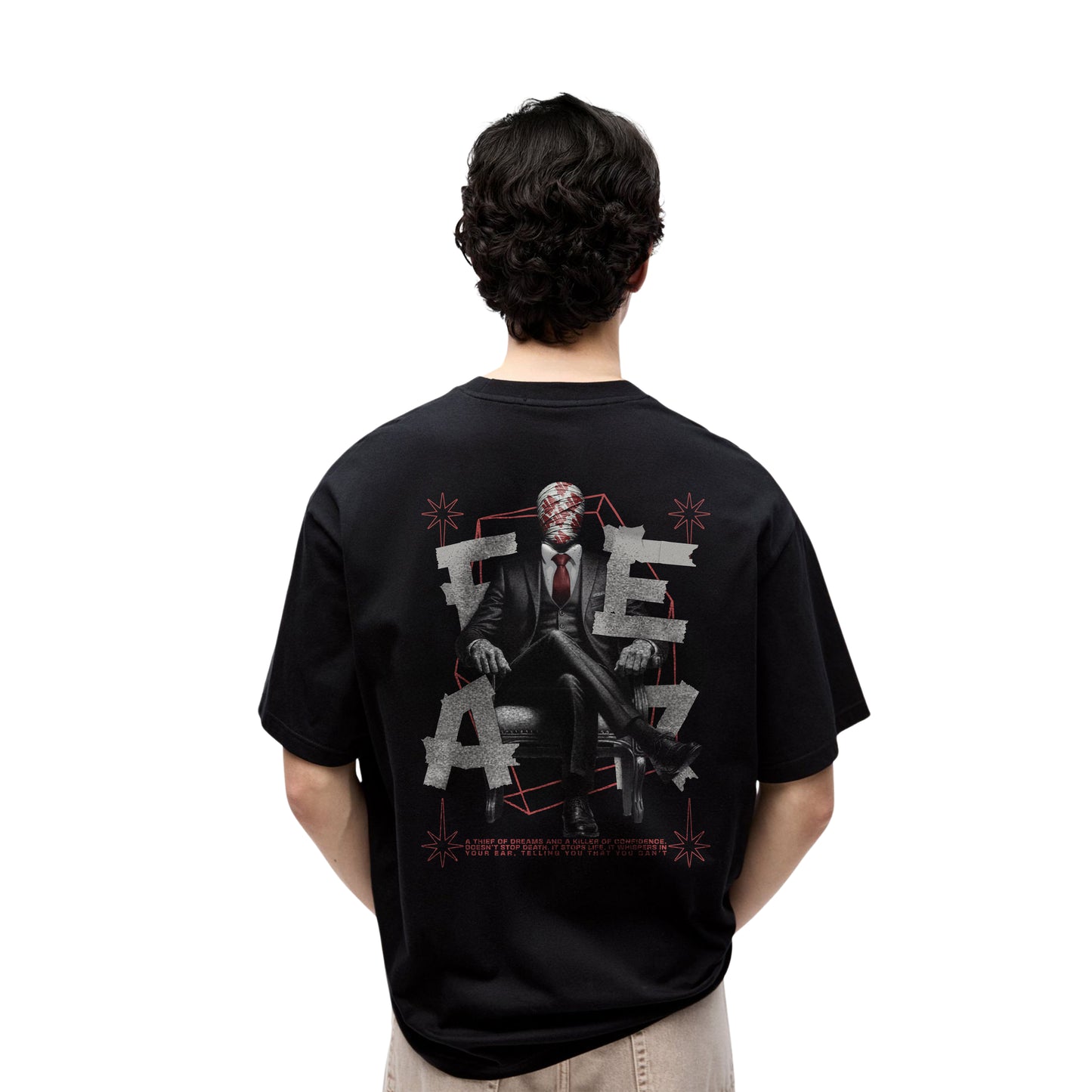 Fear Graphic T-Shirt – Oversized Black Urban Art Tee