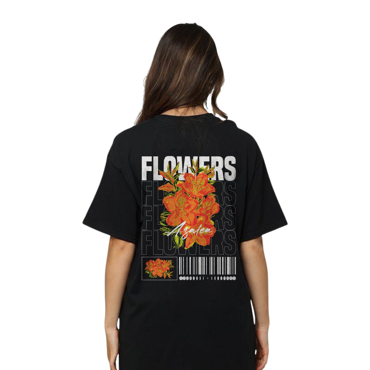 Azalea Flowers Graphic T-Shirt – Oversized Black Floral Streetwear