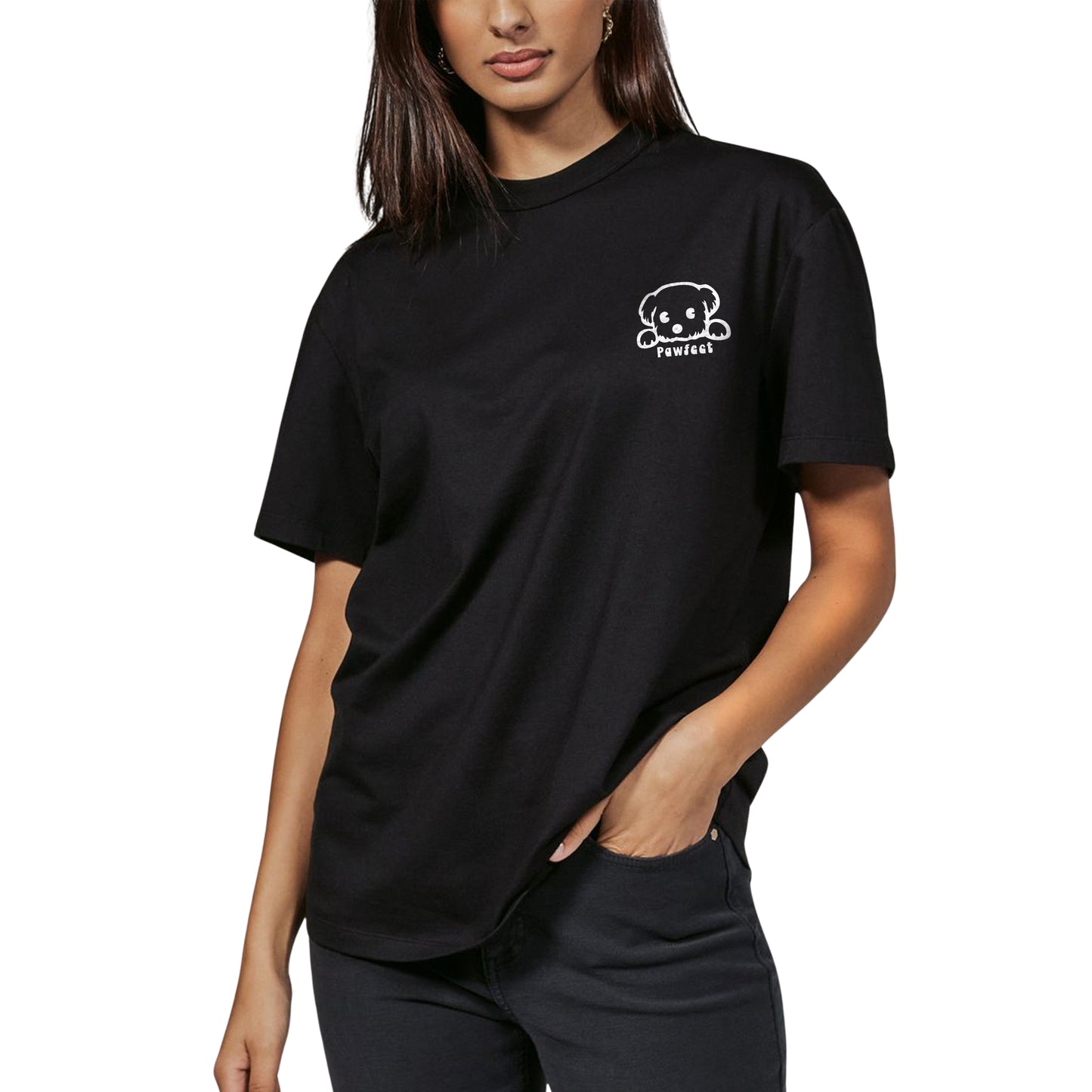 Pawfect Minimalist Bear T-Shirt – Cute Pet Lover Graphic, Unisex Black Comfort Tee