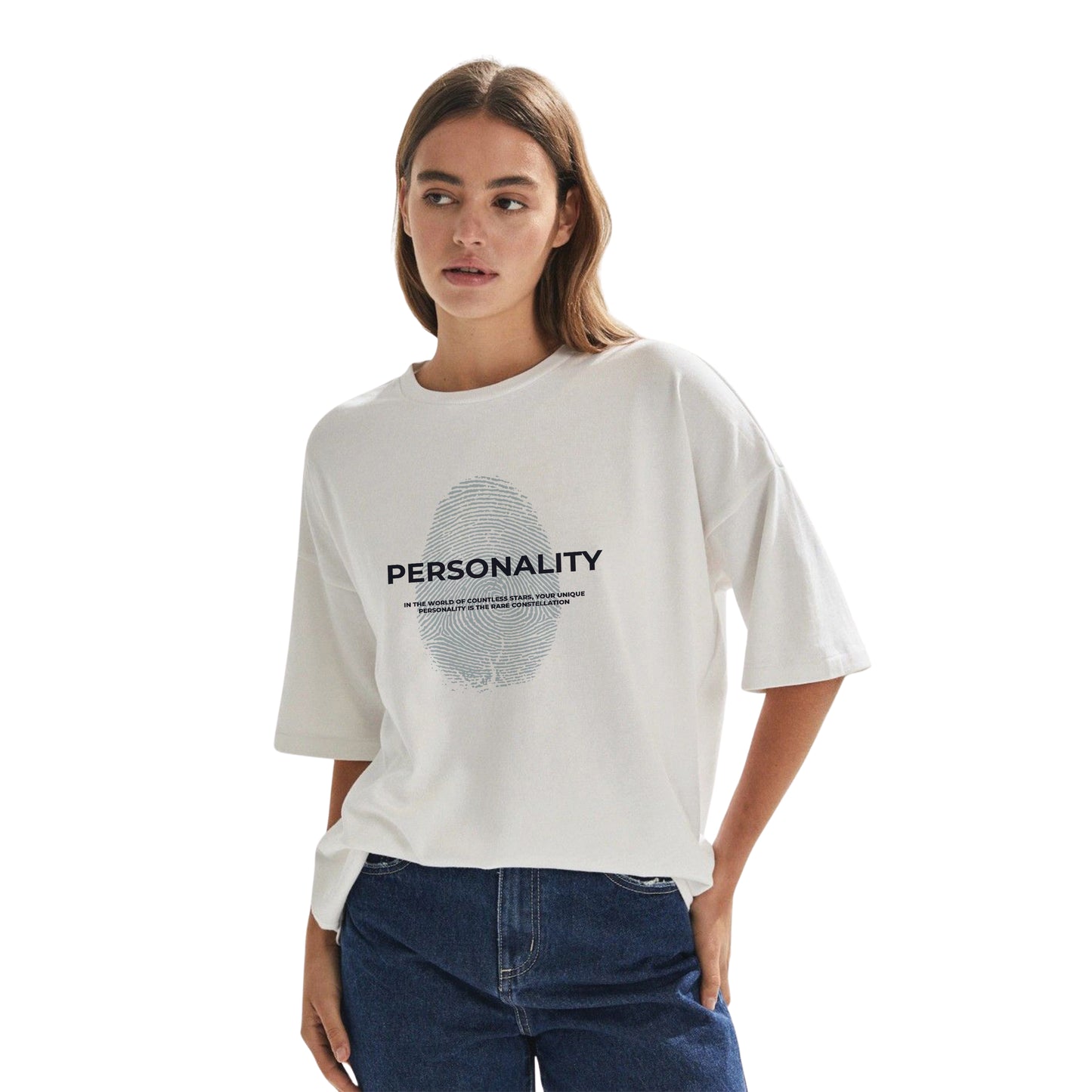 Personality Fingerprint Minimalist T-Shirt – Unique Identity Graphic, Unisex White Tee