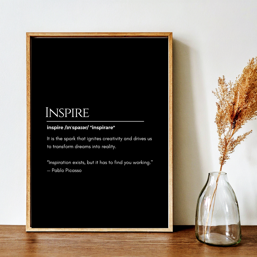 Elegant Inspire Motivational Quote Frame – Minimalist Wall Decor for Inspiration