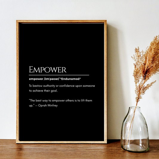 Elegant Empower Motivational Quote Frame – Minimalist Wall Decor for Inspiration