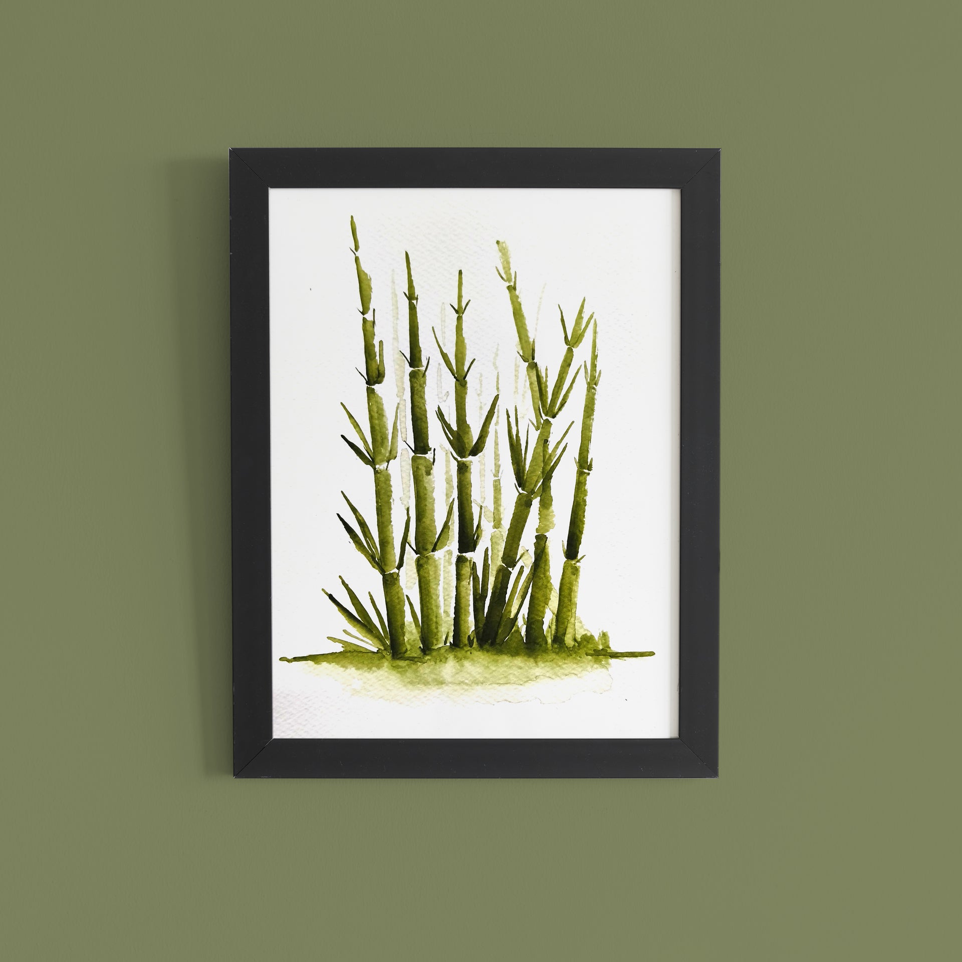 Bamboo Serenity – Hand-painted Watercolour Wall Art