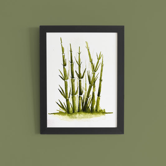 Bamboo Serenity – Hand-painted Watercolour Wall Art