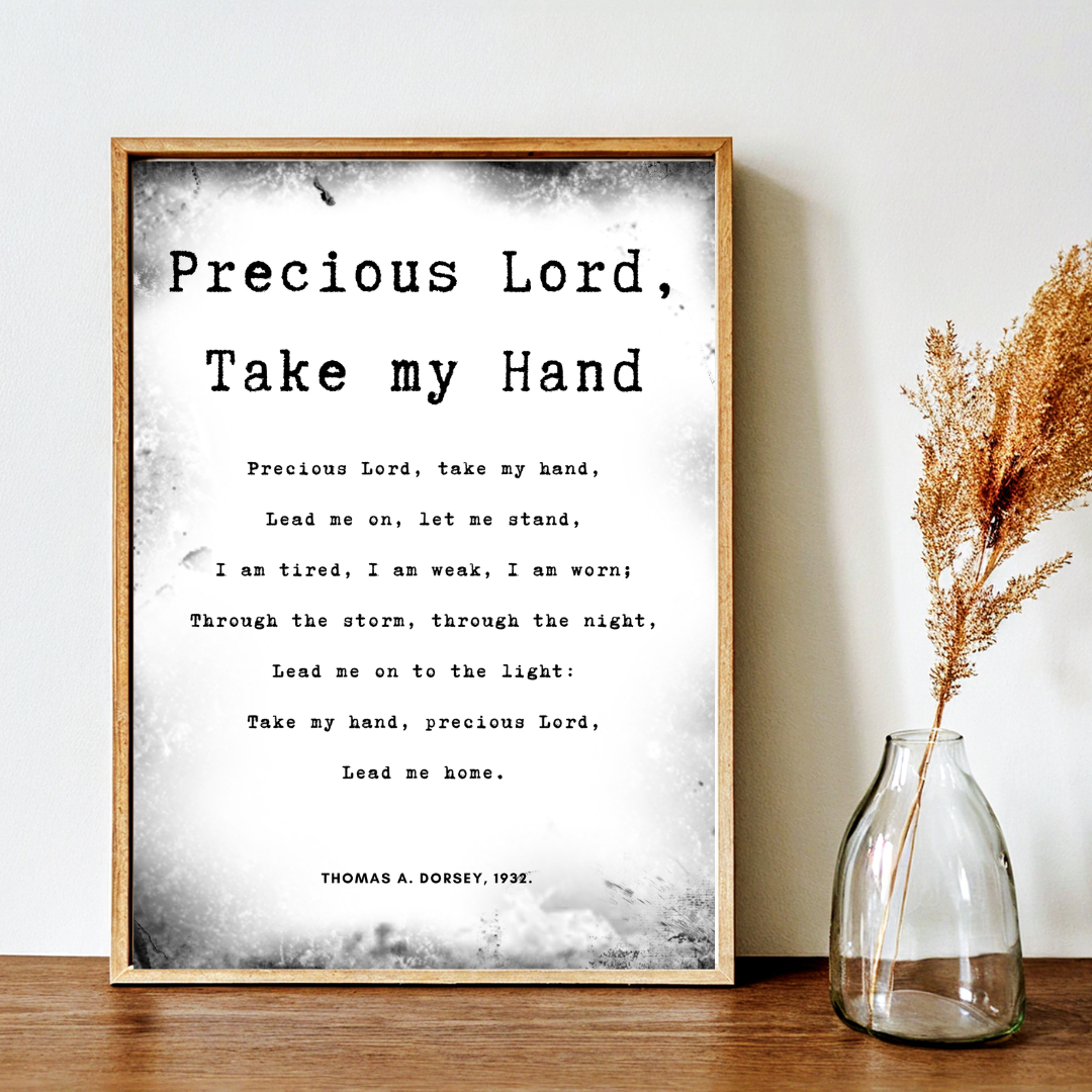 Precious Lord, Take My Hand Inspirational Frame – Minimalist Wall Decor