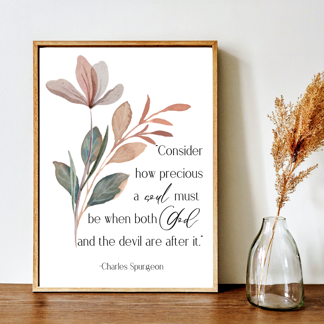 Charles Spurgeon Soul Inspirational Frame – Minimalist Wall Decor
