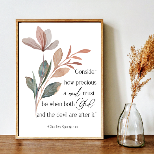 Charles Spurgeon Soul Inspirational Frame – Minimalist Wall Decor