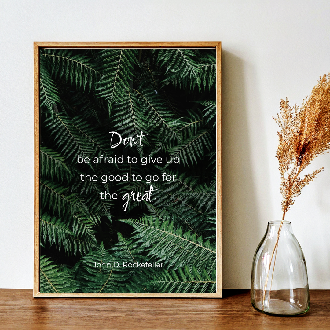 Go for the Great – Rockefeller Inspirational Frame – Minimalist Wall Decor