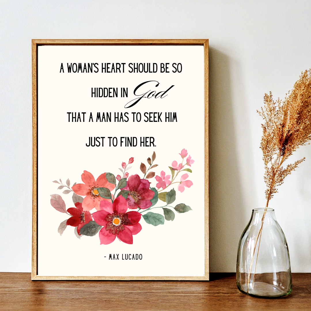 Max Lucado Floral Inspirational Quote Frame – Minimalist Wall Decor