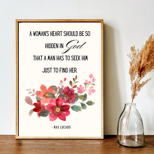 Max Lucado Floral Inspirational Quote Frame – Minimalist Wall Decor