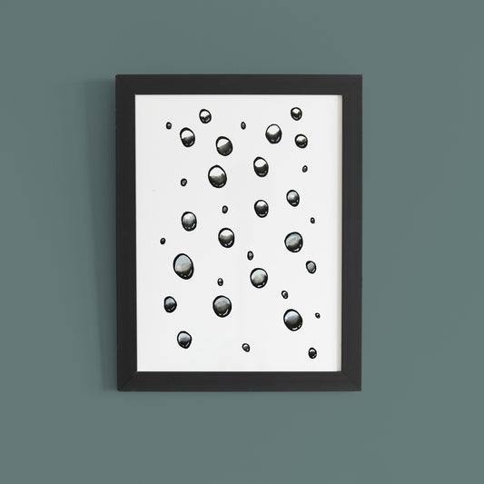 Raindrop Symphony: Minimalist Abstract Watercolor Art