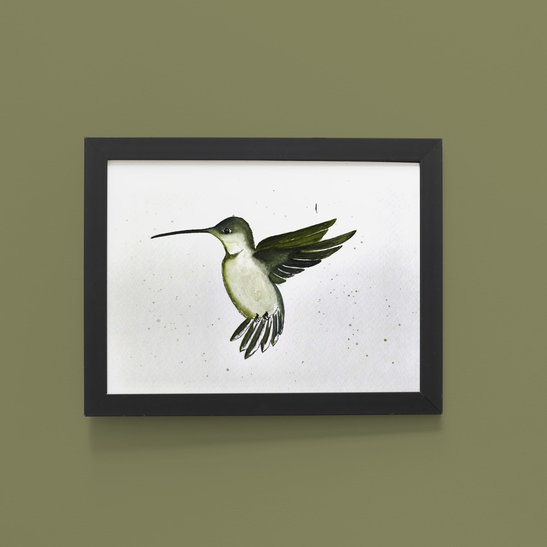 Graceful Hummingbird -  Watercolor Bird Wall Art