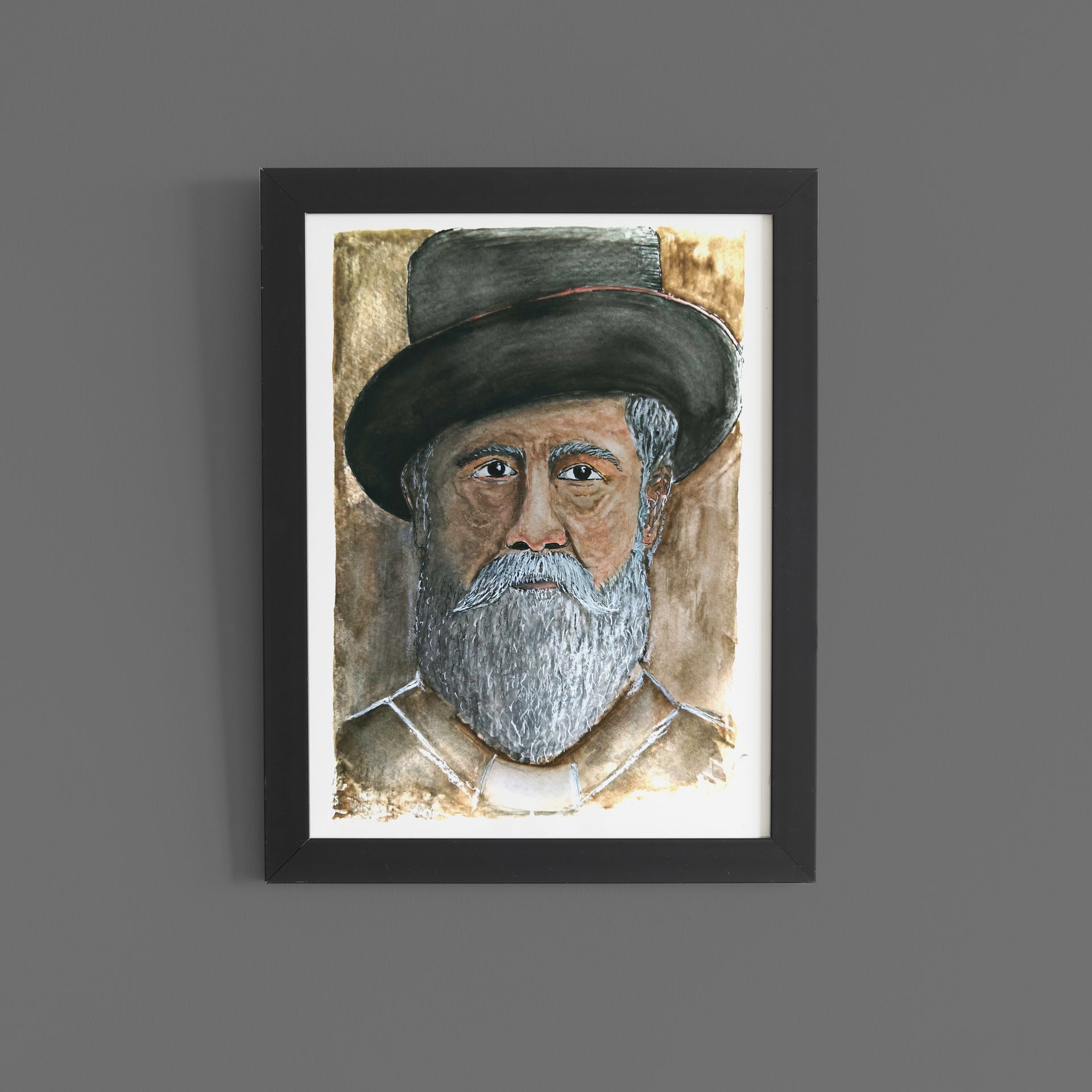 Vintage Gentleman Portrait Watercolor Art