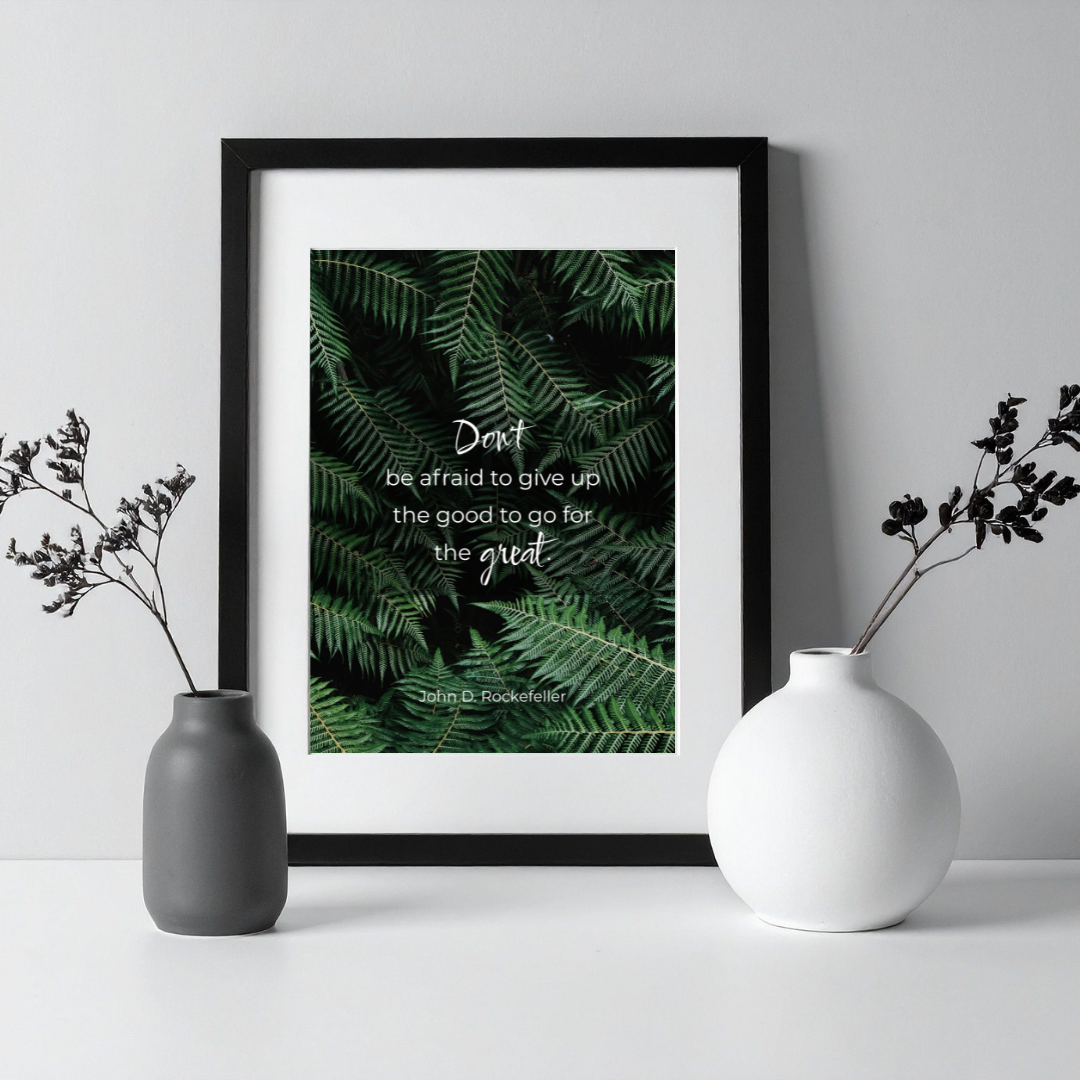 Go for the Great – Rockefeller Inspirational Frame – Minimalist Wall Decor