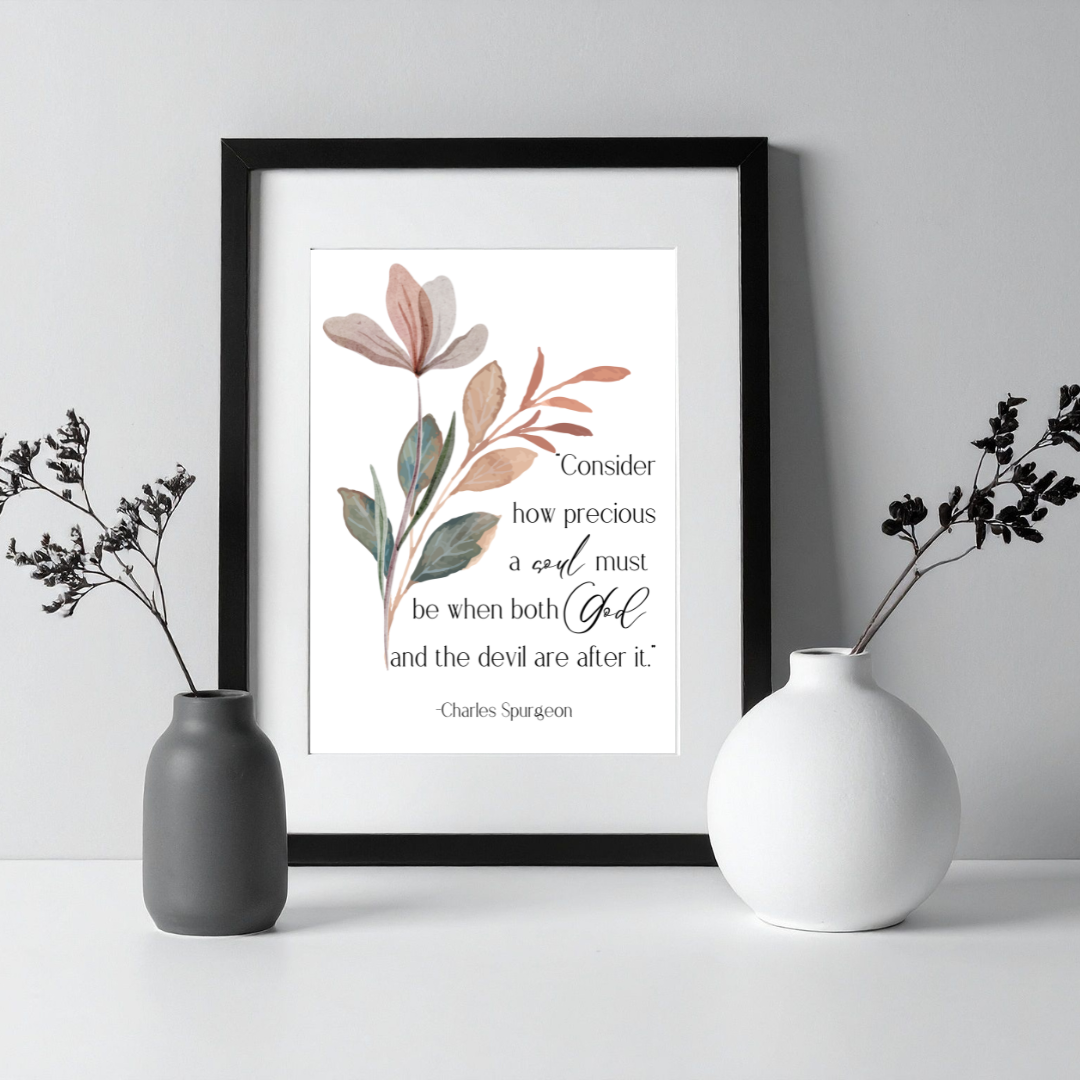 Charles Spurgeon Soul Inspirational Frame – Minimalist Wall Decor
