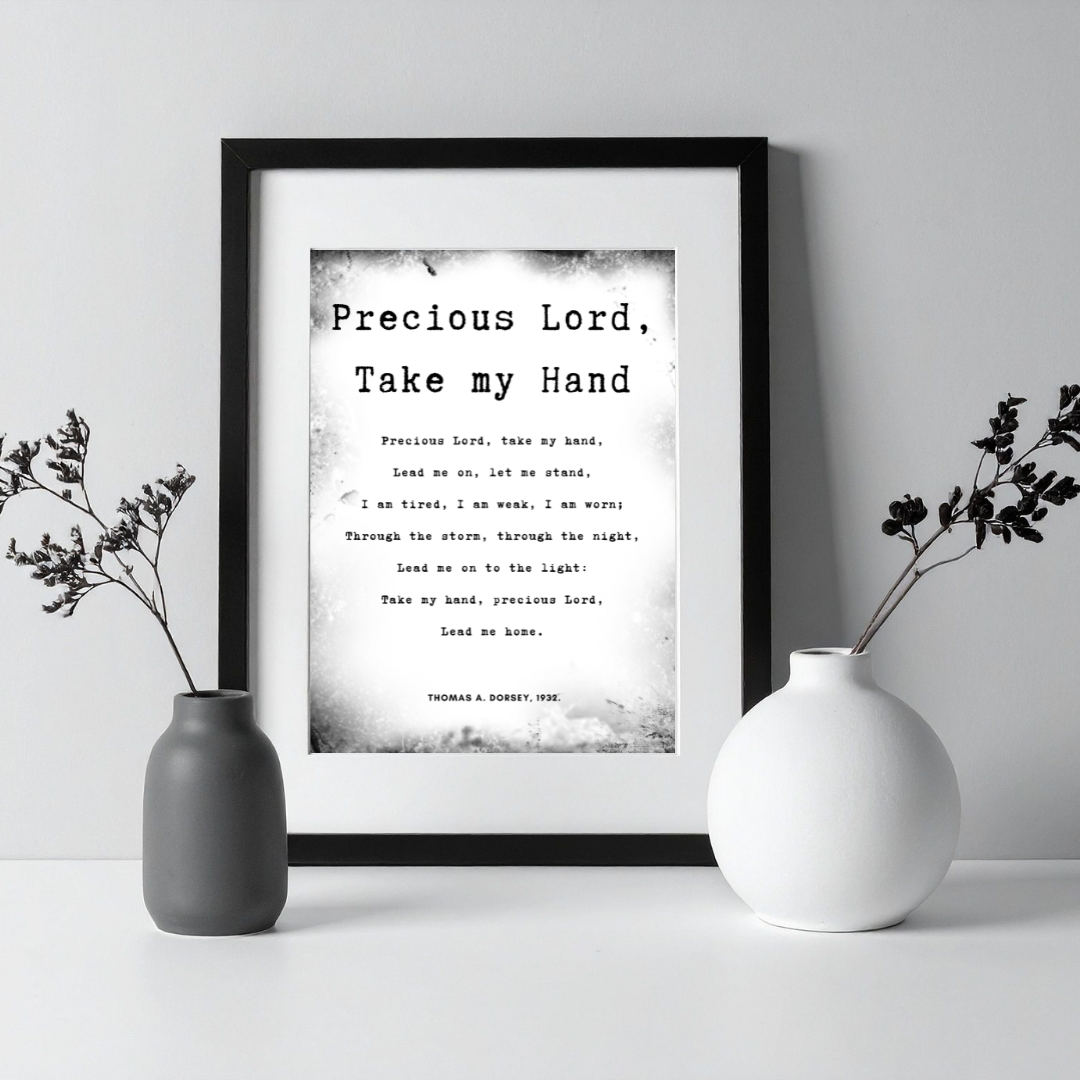 Precious Lord, Take My Hand Inspirational Frame – Minimalist Wall Decor