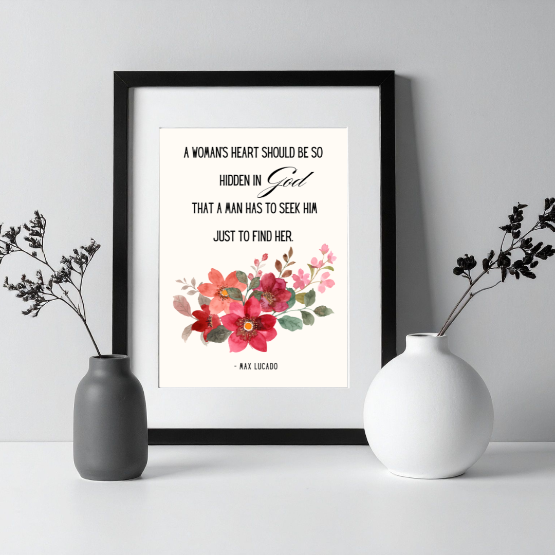 Max Lucado Floral Inspirational Quote Frame – Minimalist Wall Decor