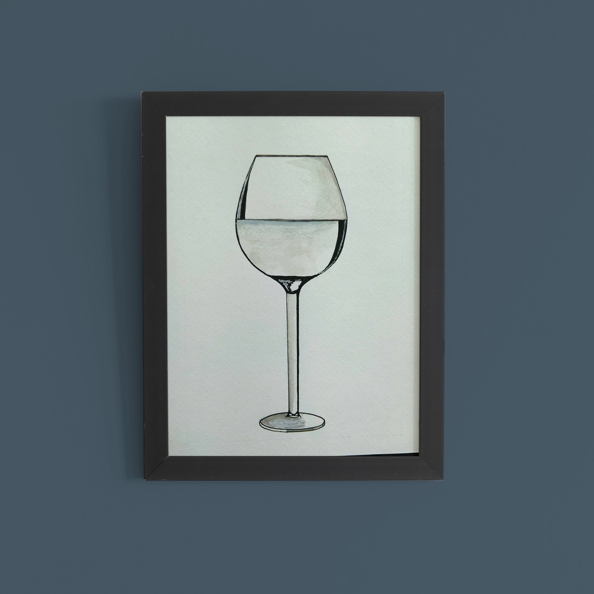 Essence: Minimalist Wine Glass Abstract Watercolor Art