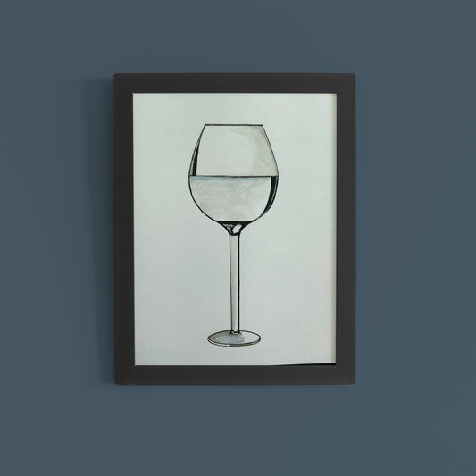 Essence: Minimalist Wine Glass Abstract Watercolor Art