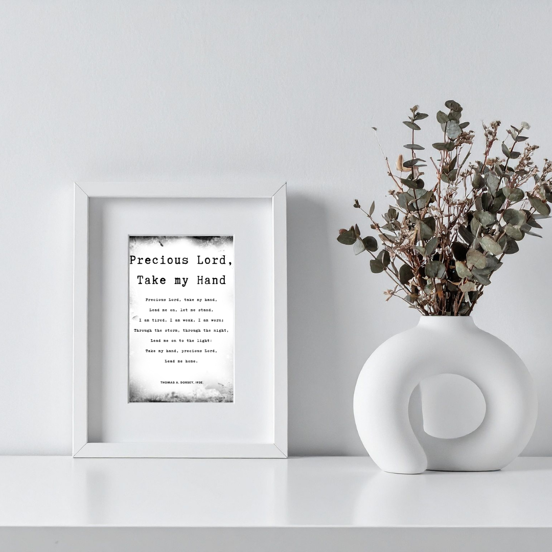 Precious Lord, Take My Hand Inspirational Frame – Minimalist Wall Decor