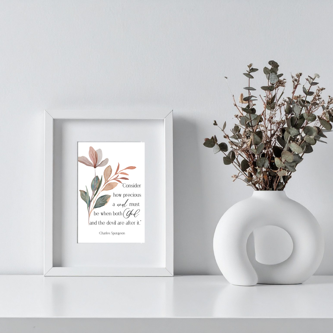 Charles Spurgeon Soul Inspirational Frame – Minimalist Wall Decor