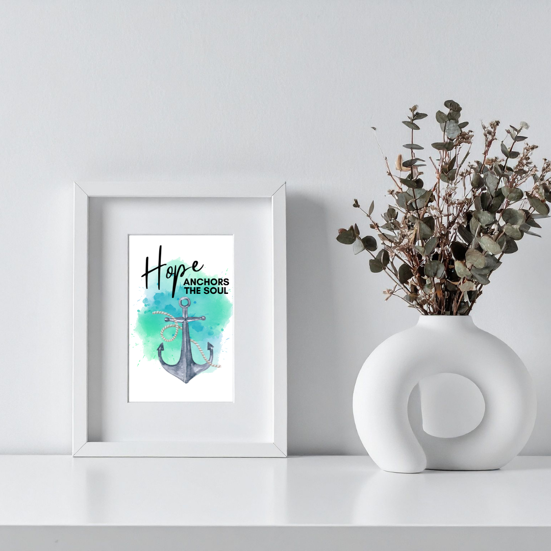Hope Anchors the Soul Inspirational Quote Frame – Minimalist Wall Decor