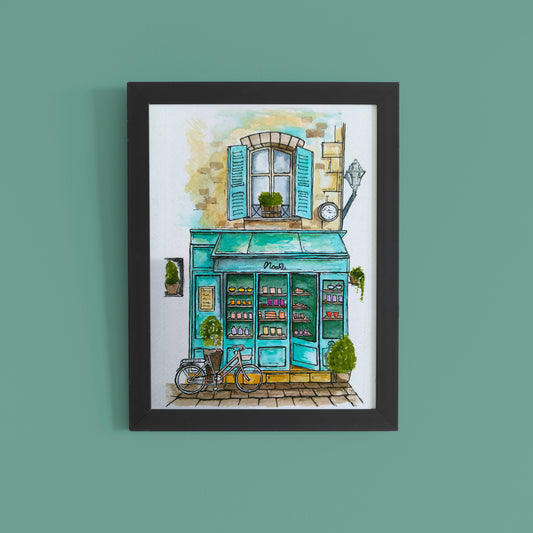 Parisian Café -  Hand-painted Watercolour Wall Art