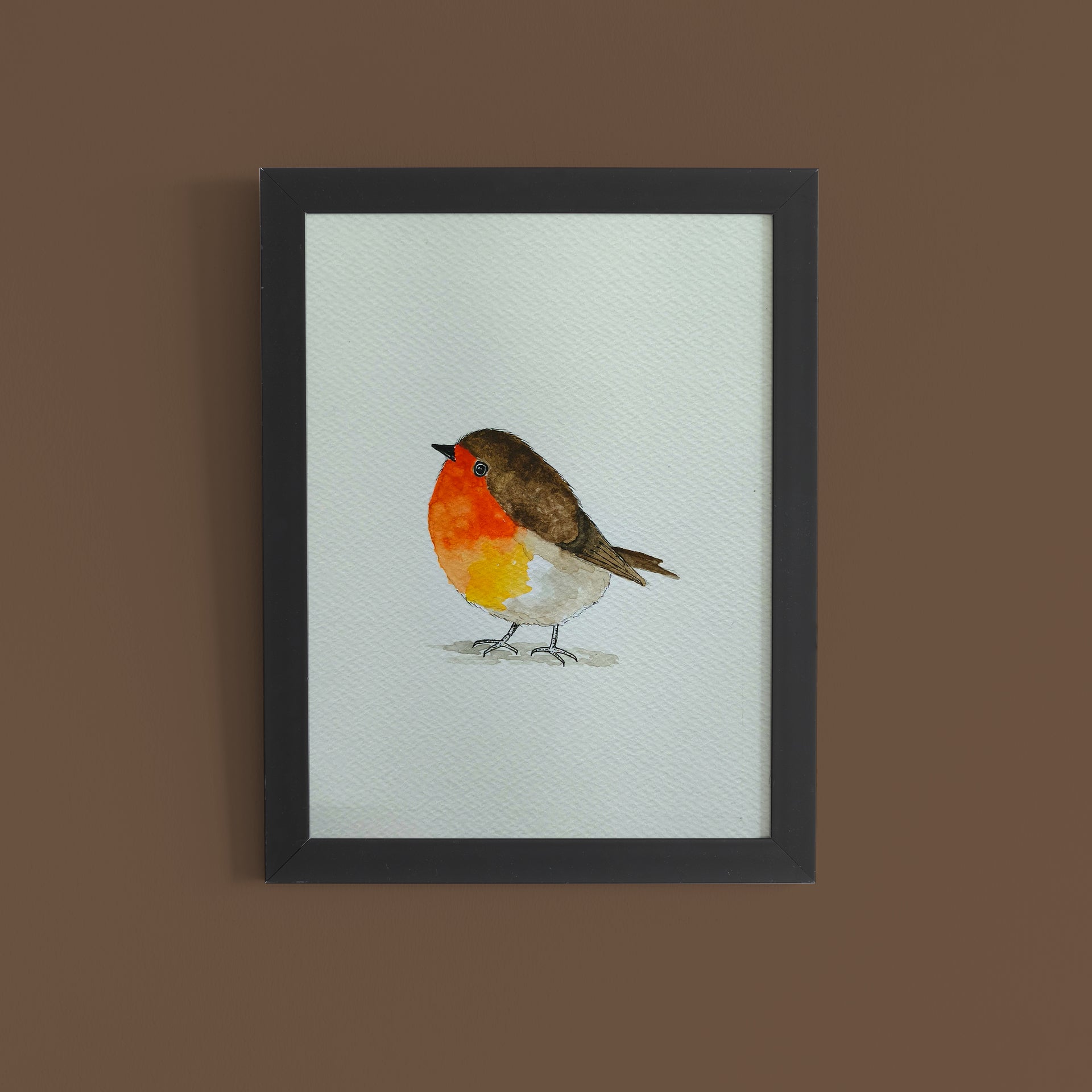 Cheerful Robin: Watercolor Bird Wall Art