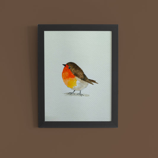 Cheerful Robin: Watercolor Bird Wall Art