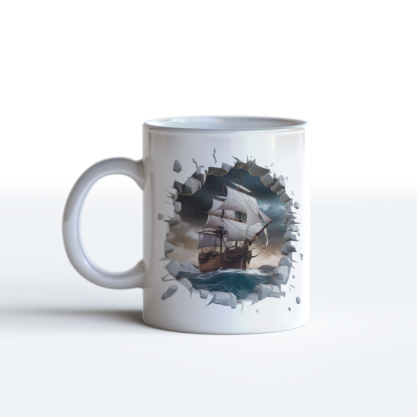 3D Sailing Ship Mug – Nautical Adventure Coffee Mug