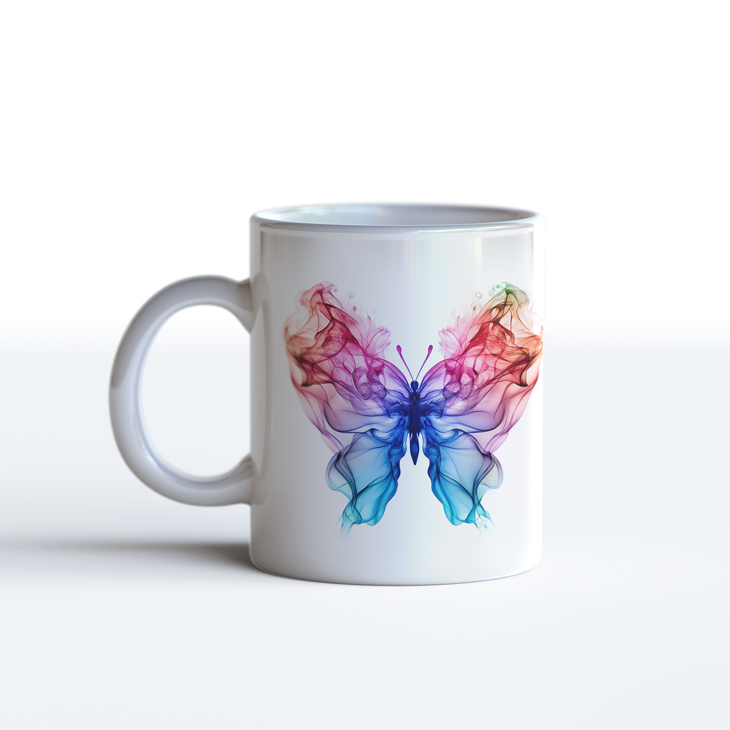 Butterfly Art Mug – Colorful Smoke Effect Coffee Mug