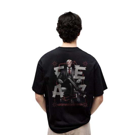 Fear Graphic T-Shirt – Oversized Black Urban Art Tee