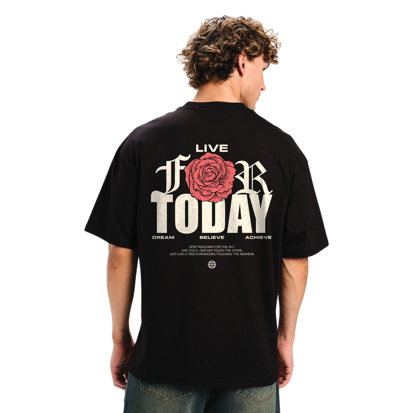 Live For Today Motivational T-Shirt – Rose Graphic, Unisex Tee