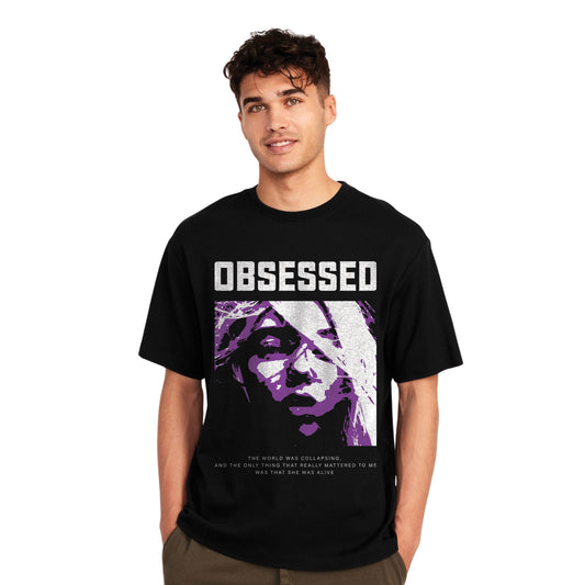 Obsessed Artistic Portrait T-Shirt – Bold Statement Face Art, Unisex Black Tee